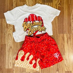 Baseball Lifestyle Kids Shorts and T-shirt